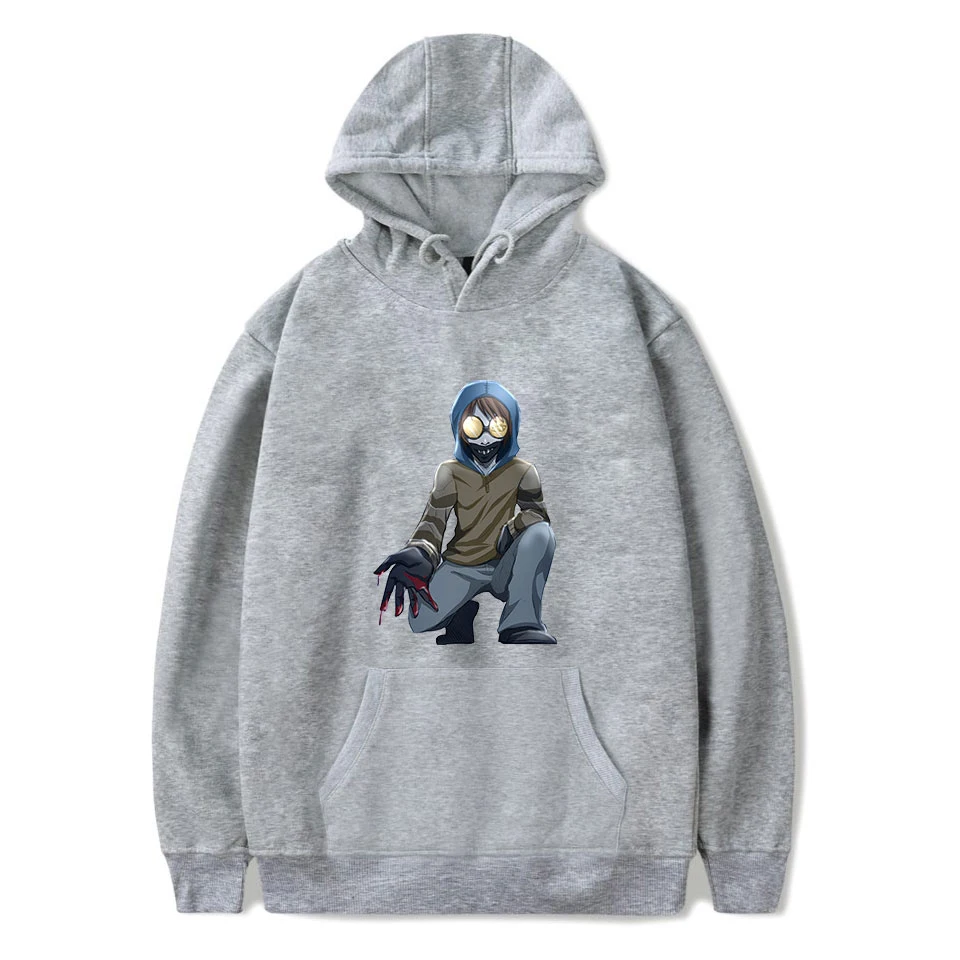 

Fashion Autumn/winter men/women Creepypasta Hoodies Sweatshirts Popular Unique Creepypasta Warm Hoodies All-match Gray Pullover