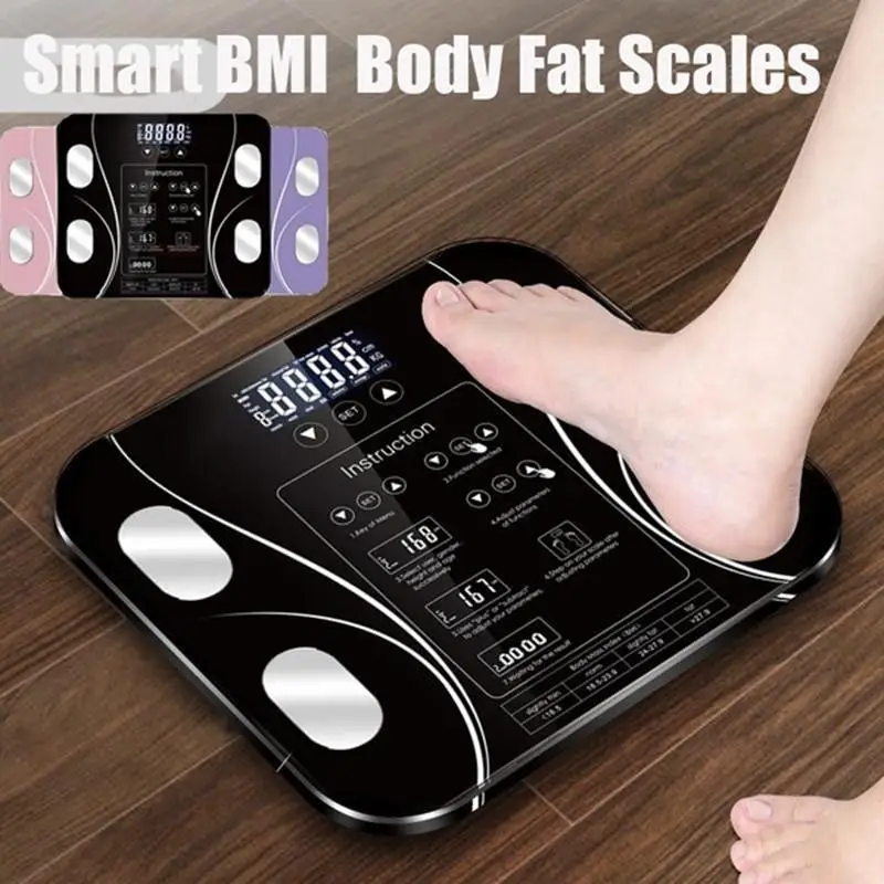 Цифровые умные весы BMI высокоточные электронные с сенсорным управлением для