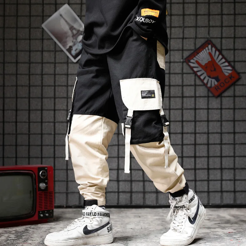 

2021Hop Multi-tasche Cargo Hosen Mnner Patchwork Streetwear Herren Harem Hosssig Track Jogger Mnlichen Harajuku techwear Hosen