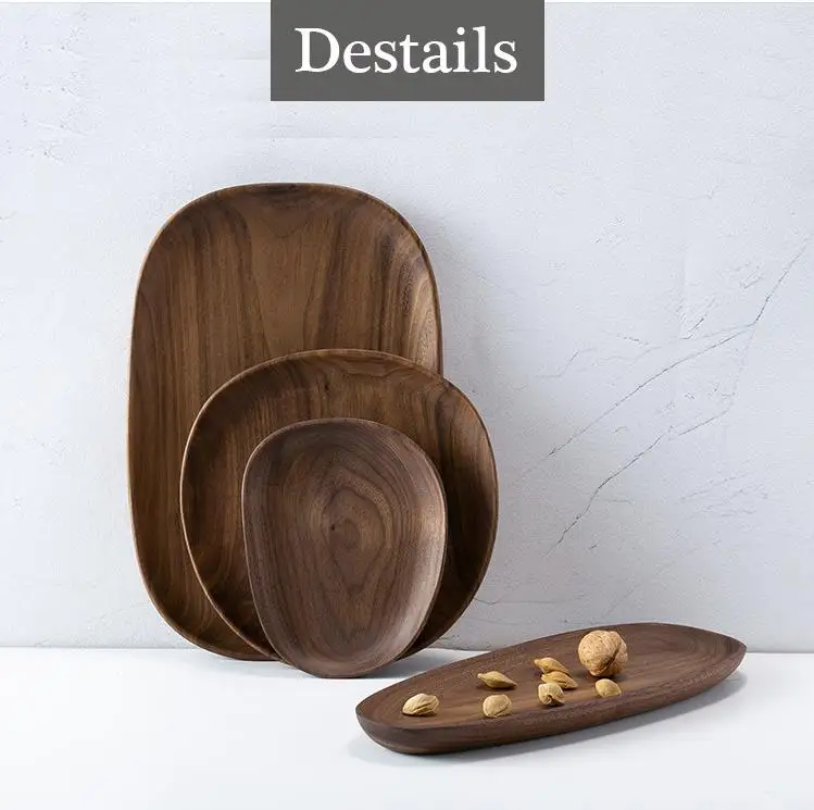 Неправильный овал орехового дерева пластина для хранения фруктов Еда блюдо