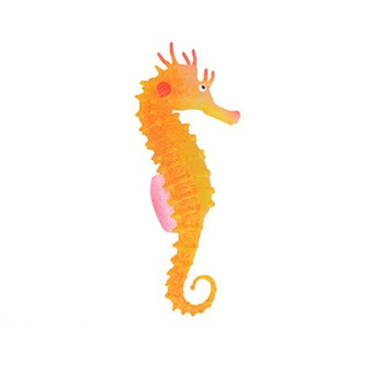 

Aquarium Silicone Artificial Glowing Sea Horse Ornament Fish Tank Luminous Hippocampus Jellyfish Vivid Decoration Eco-friendly