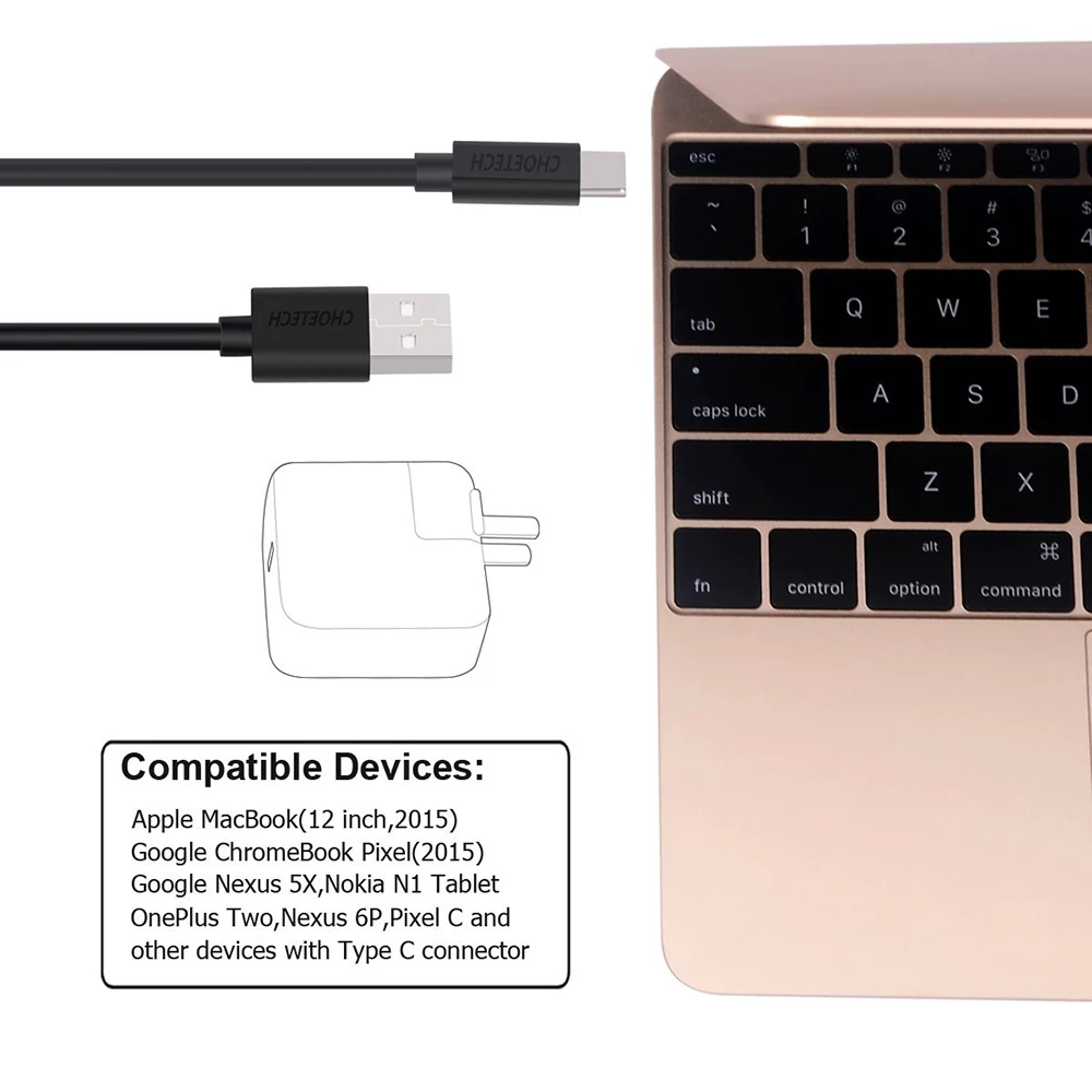 Кабель зарядный Choetech USB Type-C на A 2 0 3 м | Мобильные телефоны и аксессуары