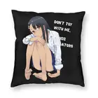 Мягкая декоративная квадратная Подушка Don't Toy With Me Miss Nagatoro, 40x40 см