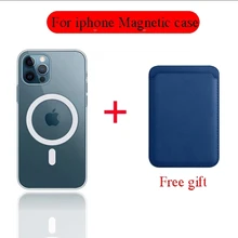 Transparent Magnetic Case + Upgrade Wallet Card Bag for IPhone 12/13 Pro Max Mini Magsafing Magnet for IPhone 11 Pro Xs Max X XR
