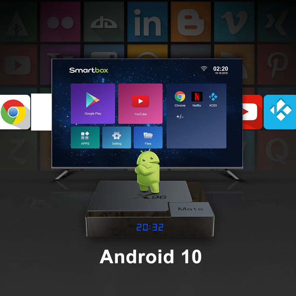 2020 X96 Mate Smart TV Box Android 10 Allwinner H616 4GB 64GB 32GB 2.4G&amp5G Wifi 4K HD Google Media Player | Электроника