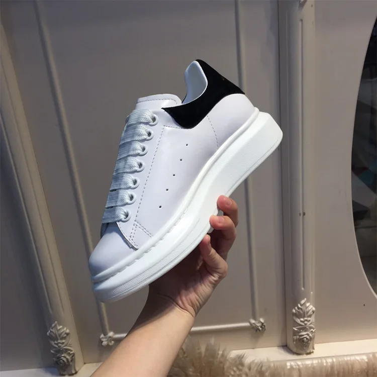 Обувь унисекс на плоской подошве; женские и мужские повседневные кроссовки; дышащая обувь размера плюс; кроссовки на платформе; женская брендовая спортивная обувь; Chaussure - Цвет: Leather black