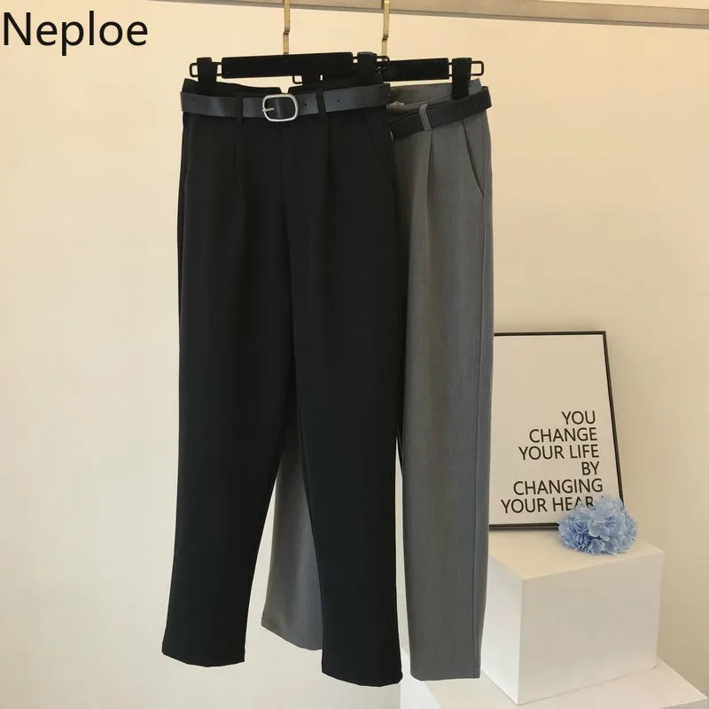 Neploe черный костюм брюки женские прямые свободные шаровары Панталоны осенние тонкие брюки осенние свободные повседневные широкие брюки 46447