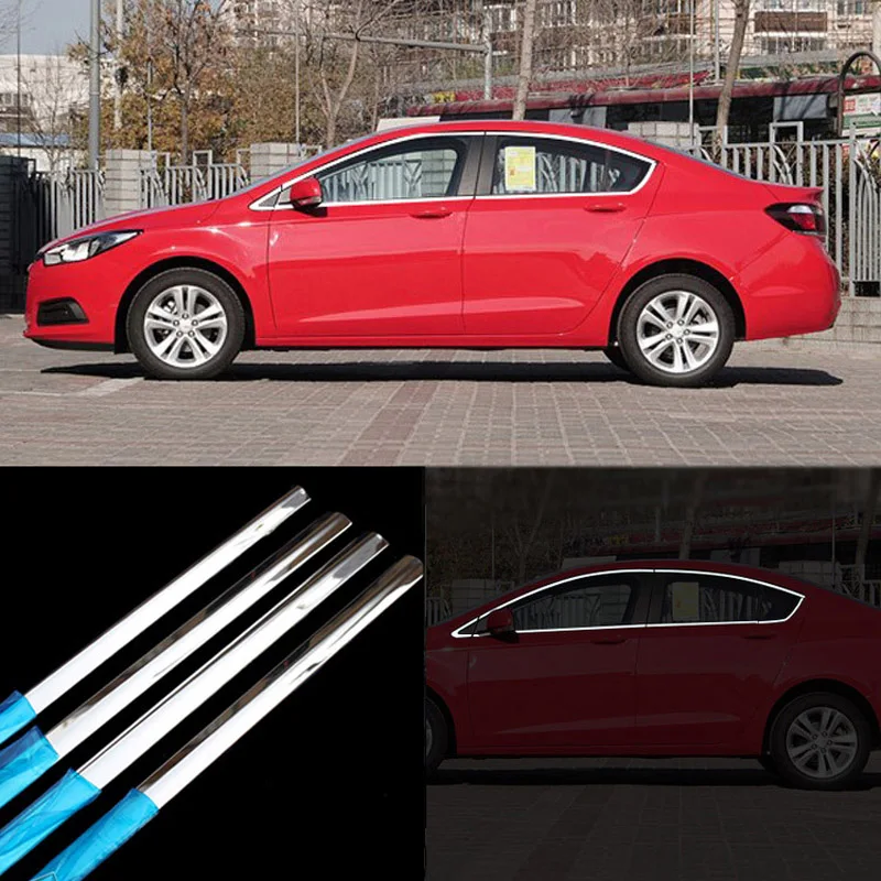 14 шт. молдинговая Накладка на порог двери и окна из нержавеющей стали для Chevrolet Cruze