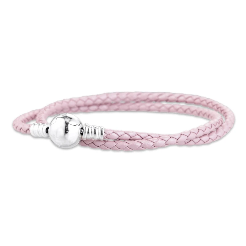 

Woven Leather Bracelets 100% 925 Sterling Silver Jewelry Free Shipping