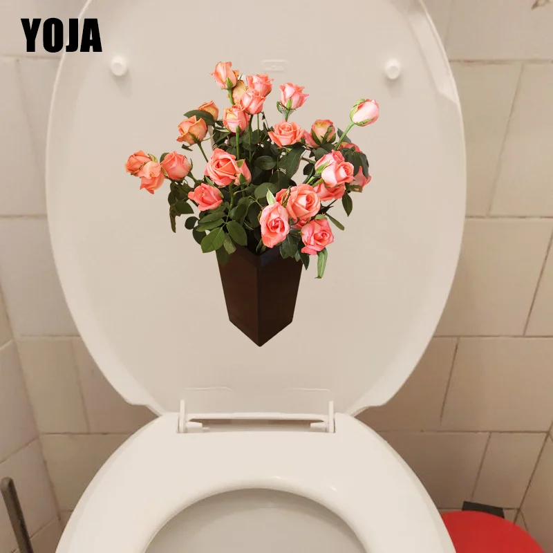 

YOJA 21,3 × 23,9 см букет роз домой наклейки для стены в гостиной модный WC Туалет Декор T1-2959