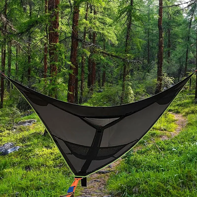 

Aerial Camping Hammock Multi Person Portable Hammock 3 Point, Outdoor Triple-cornered Hammock, Tree House Air Sky Tent