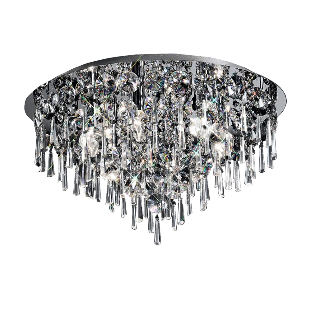 Круглая дизайнерская Хрустальная Потолочная люстра светодиодсветильник лампа