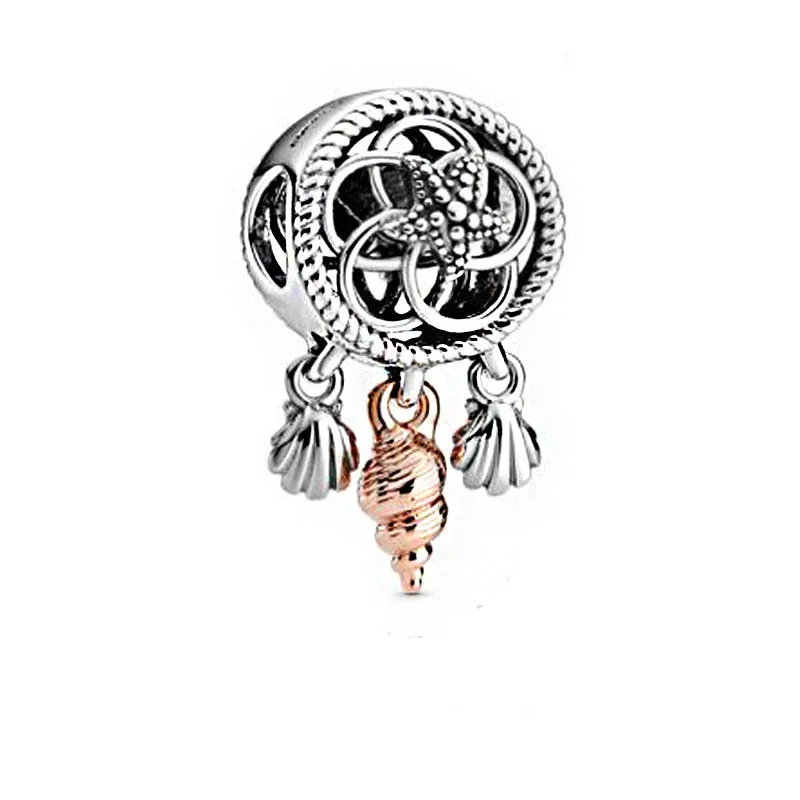

925 Plata de la joyera de la mujer serie con diseo marino narval encanto de estrella de mar de las olas del ocano y peces cue