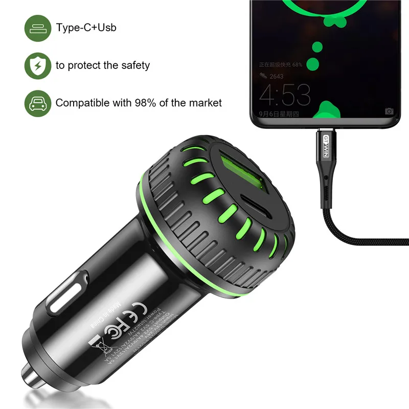 Tkey USB Автомобильное зарядное устройство quick charge 3 0 для мобильного телефона