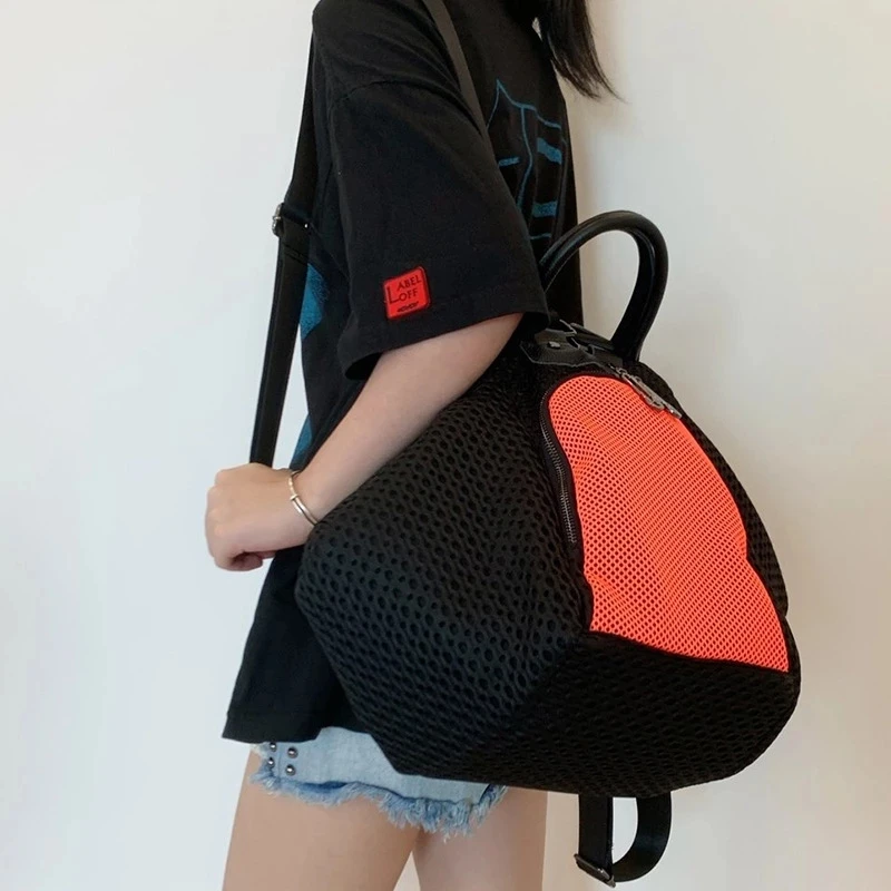 

Large Capacity Backpack New Ladies Storage Bag Fashion Multifunctional Shoulder Bag Double Pocket Color Matching Bag