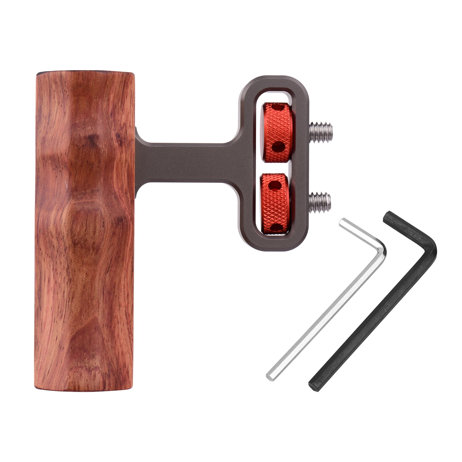 

Universal Camera Cage Wooden Handle Side Hand Grip with 1/4 Inch Screw Mounts for All Camera Cages Camera Vlog