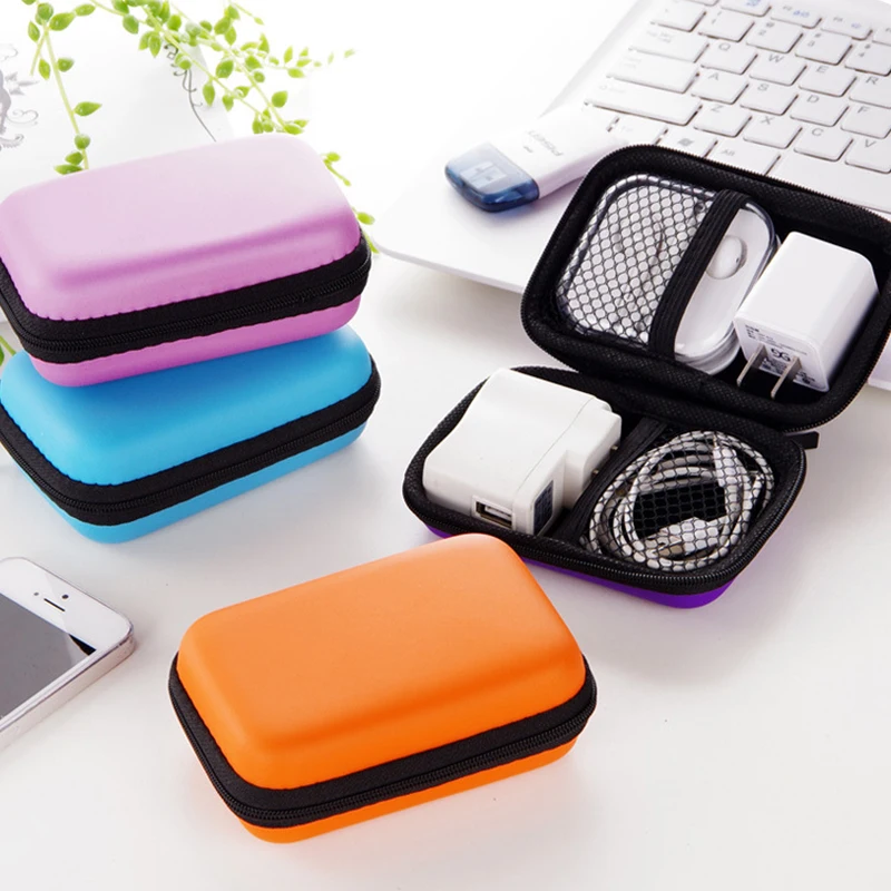 

Mini Color Portable Earphone Bag Key Coin Purse Cable Earbuds Holder Cable Case Storage Box Carrying Pouch Earphone Accessories