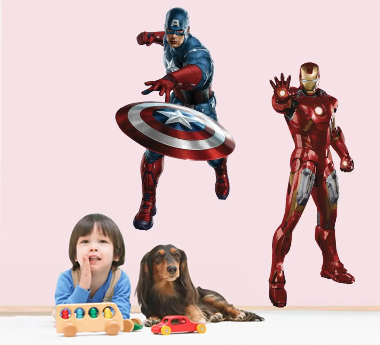 

3D Marvel Superhero Spiderman Ironman Wall Stickers For Kids Boys Bedroom Accessories Through Wall Decals Home Decor Mural