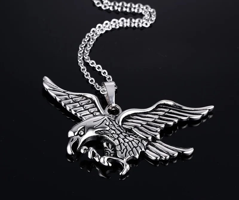 Мужские ожерелья 2020 подвеска в виде летающего орла из нержавеющей стали чокер