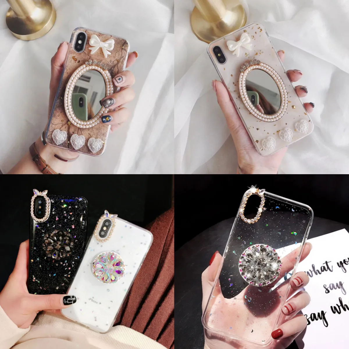 

Net red Xr is suitable for Apple Xs marble max gold foil 7p mobile phone case iPhone12 mirror 8plus glitter starry sky transpare