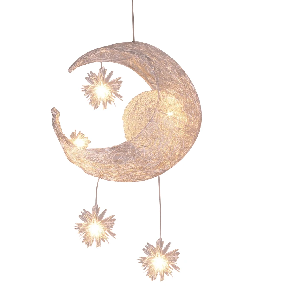 Modern Pendant Ceiling Lamps Moon Star Chandelier Children Bedroom Hanging Lamp home Fixture Light For Christmas Decorations | Лампы и