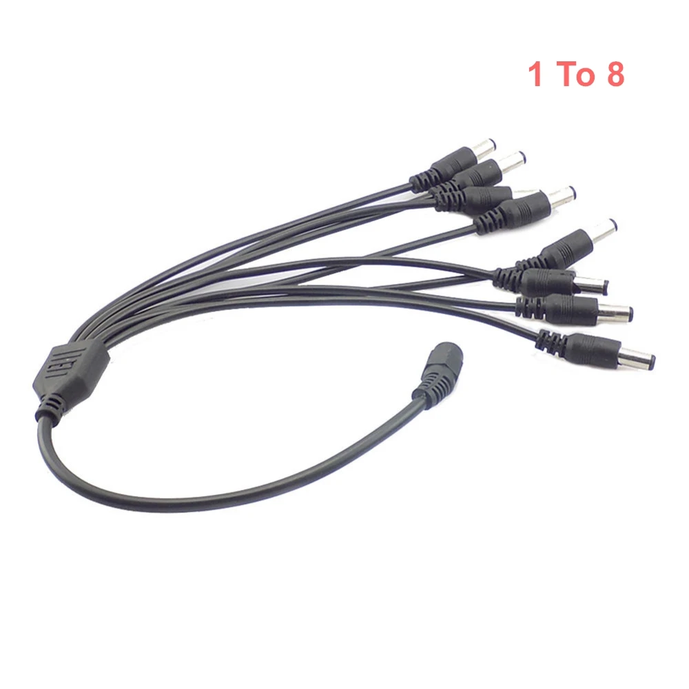 10 Pieces/Lot CCTV Security Camera DC 12V 1Female To 2/4/6/8 Male Plug Power Cord adapter Connector Cable Splitter for Cam | Безопасность