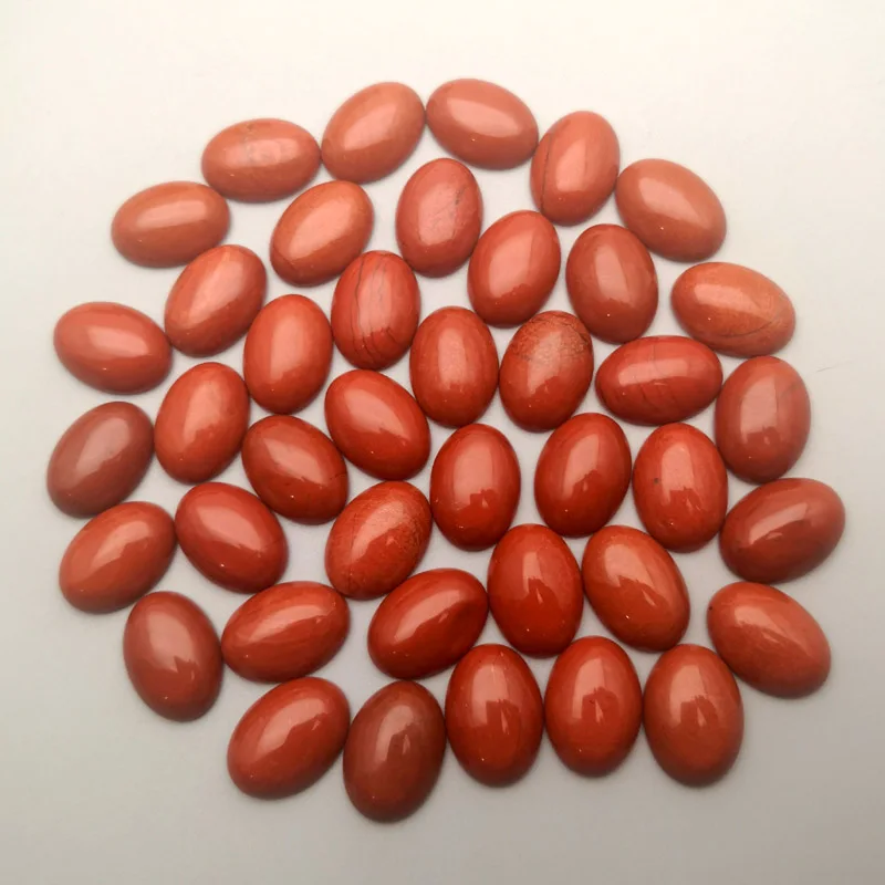 

Fashion 50Pcs/lot Natural red Stone Beads jewelry for making oval Cabochon 13x18MM Ring Earrings accessories no hole