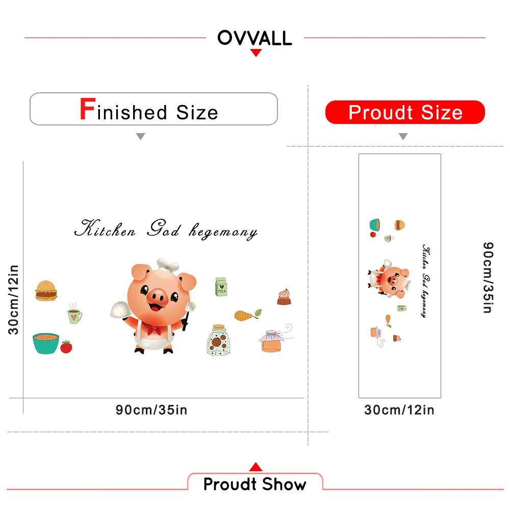 

Colorful Pig chef Home Decor Wall Stickers For Kids Rooms Decoration Wall Decal Home Decor