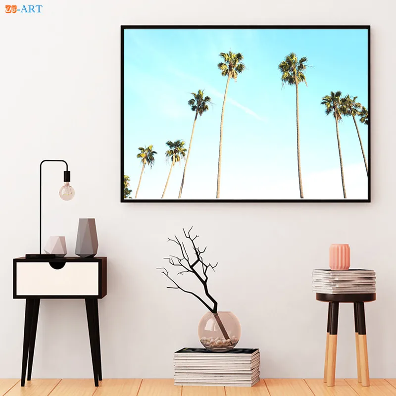 Природа плакат Пляжная Печать пейзаж холст живопись Пальма тропические стены