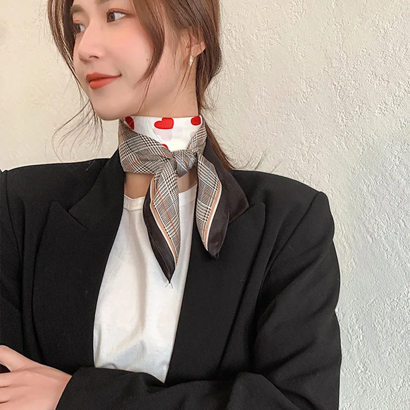 Роскошный брендовый шелковый шарф женские квадратные атласные шарфы шейный