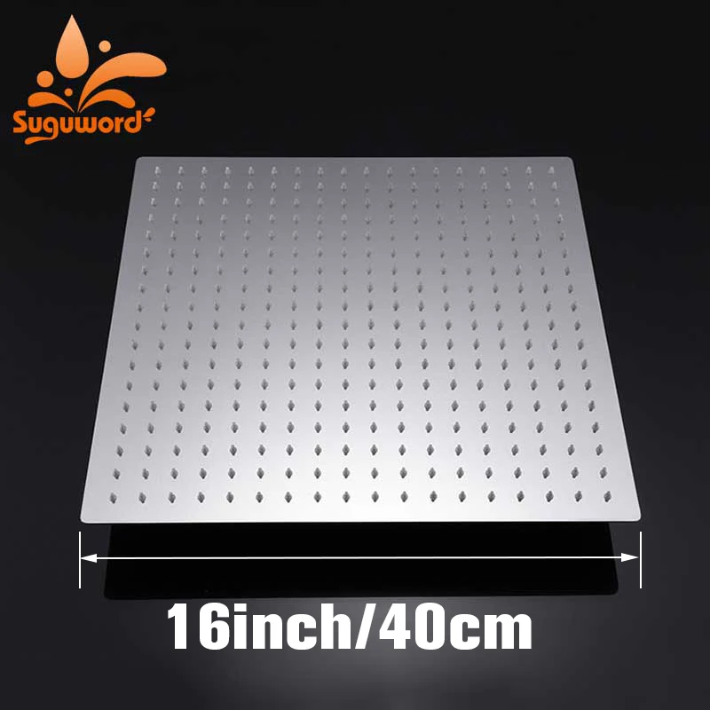 Suguword хром Нержавеющая сталь ультратонкая Душевая насадка большой поток