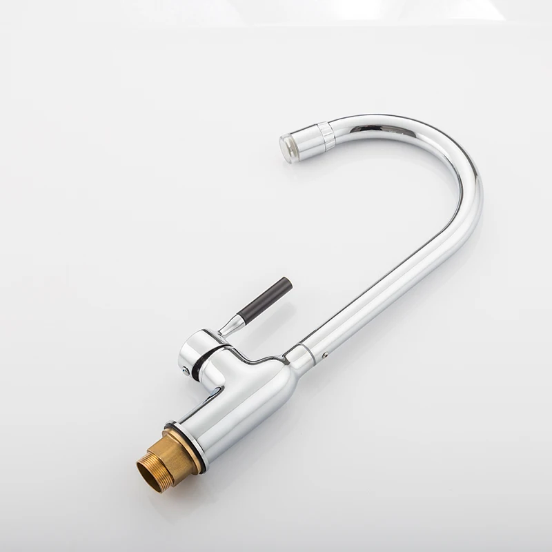 

Kitchen Spring Basin Faucet LED Lights Chrome Sink Mixer Tap Deck Mount Single Hole Hot&Cold Water