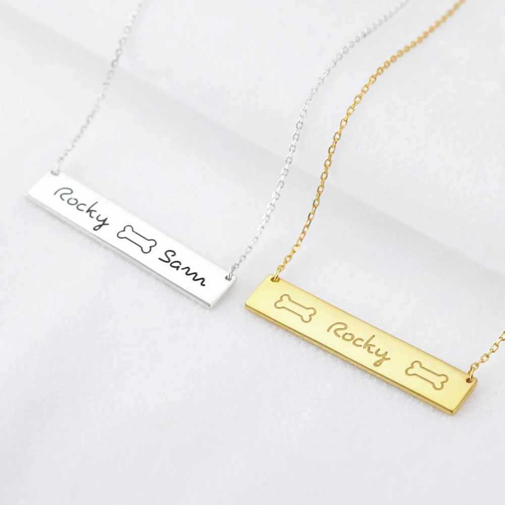 FYW пользовательские милые кости имя Цепочки и ожерелья персонализированные шест