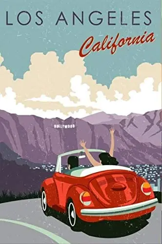 

New Vintage Retro Metal Tin Sign Los Angeles Home Garage Bar Club Hotel Wall Decor Signs 12X8 Inch