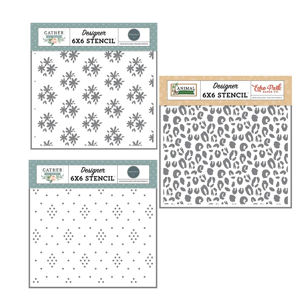 

Flower Clusters Dotted Diamonds Cheetah Diy Layering Stencils Painting Scrapbook Coloring Embossing Album Decorative Handmade