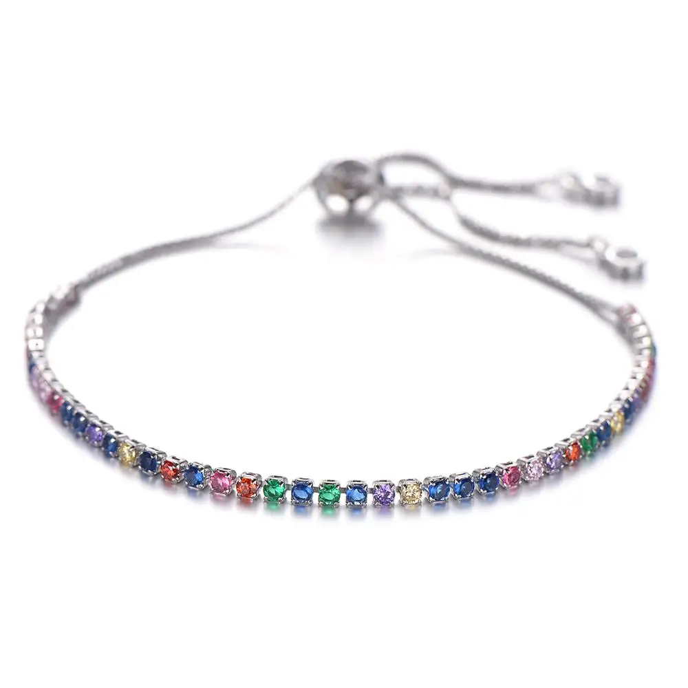 Женские Классические теннисные браслеты браслет золотого цвета с регулируемой