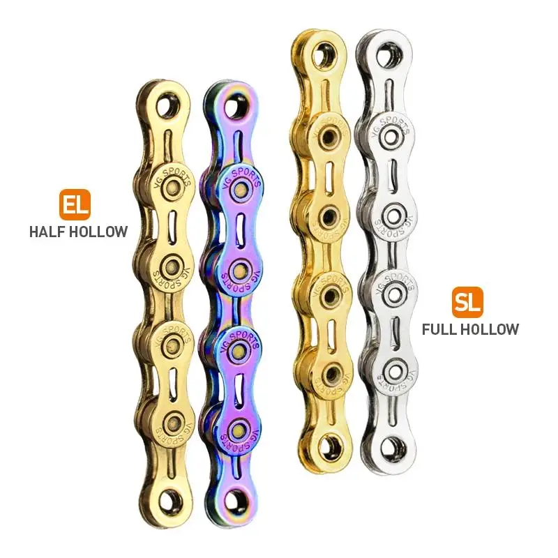 

VG Sports Bicycle Chain 8 9 10 11 Speed Velocidade Titanium Rainbow Gold Silver Mountain Road Bike MTB Part 116 Links