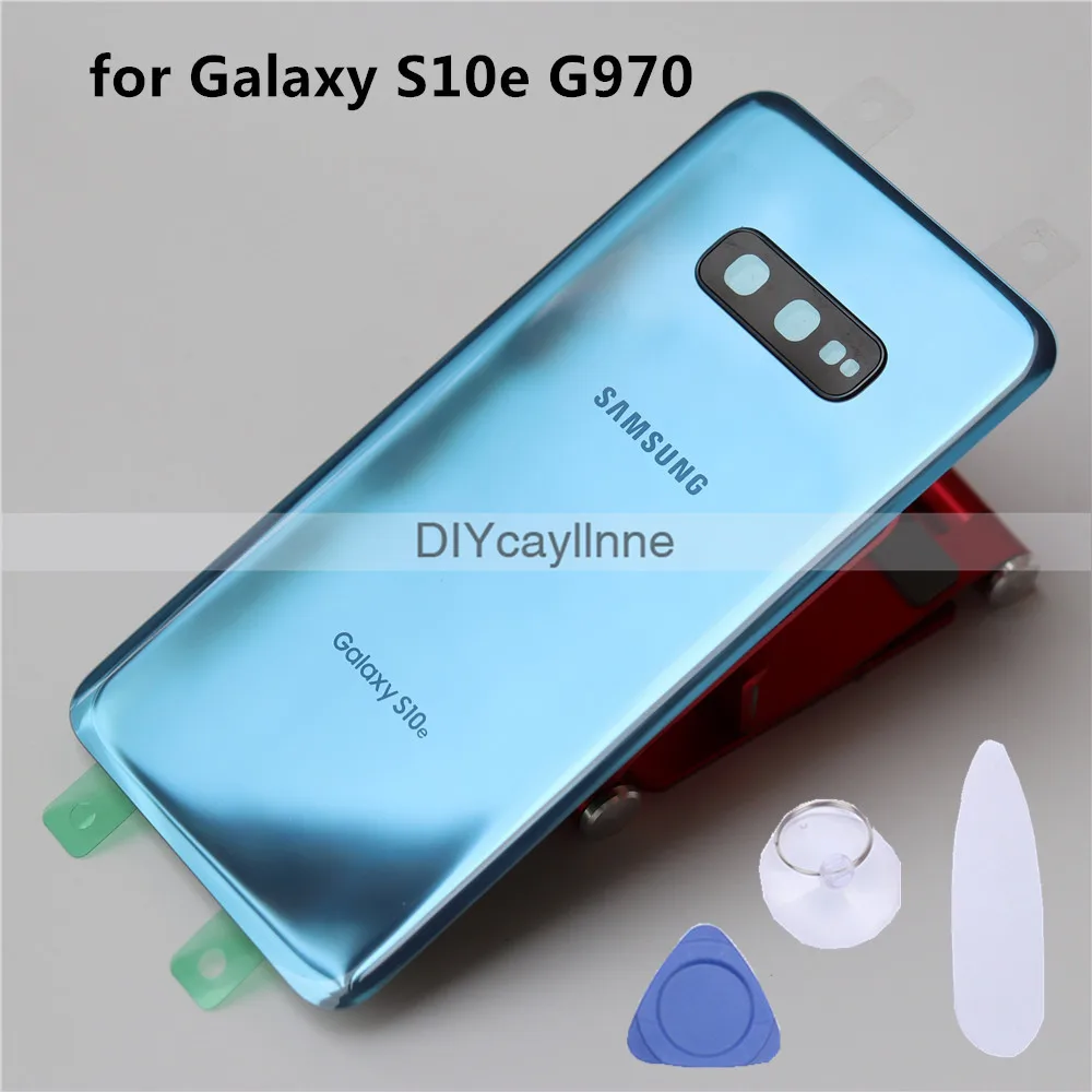Задняя крышка аккумулятора для Samsung Galaxy S10e G970F замена заднего стекла с объективом