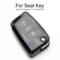 tpu protection car key cover case for seat leon 2 mk2 mk3 st 1 3 1m fr alhambra cordoba toledo ateca key chain ring accessories