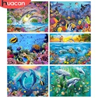 Алмазная 5d картина HUACAN с дельфином, мозаика сделай сам, полноразмернаякруглая вышивка, набор для домашнего декора с животными