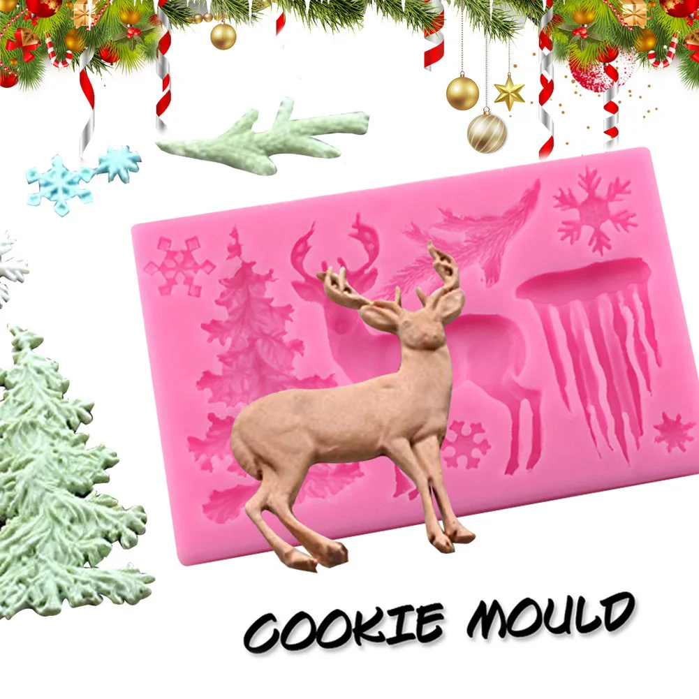 2019 новый продукт Рождественская елка Лось тема силиконовая форма сделай сам Кекс