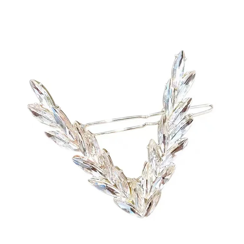 

V-shaped Rhinestone bling-bling hairpin Side clip elegant retro hairgrip back of head hairstyle tool hair accessory lady