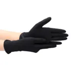 Нитриловые водонепроницаемые гипоаллергенные перчатки, одноразовые защитные перчатки, пищевые, черные перчатки, 1 пара, 3G
