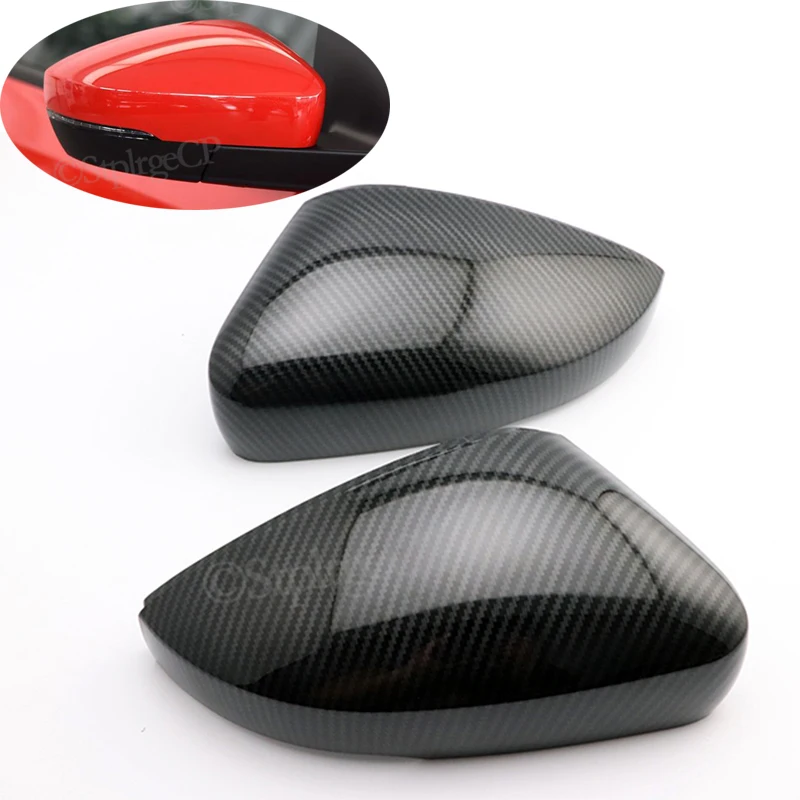 

2Pcs For Volkswagen VW Polo 6R 6C Side Door Wing Mirror Cover Replace caps Carbon fiber pattern 2010 2011 2012 2013 2014 - 2017