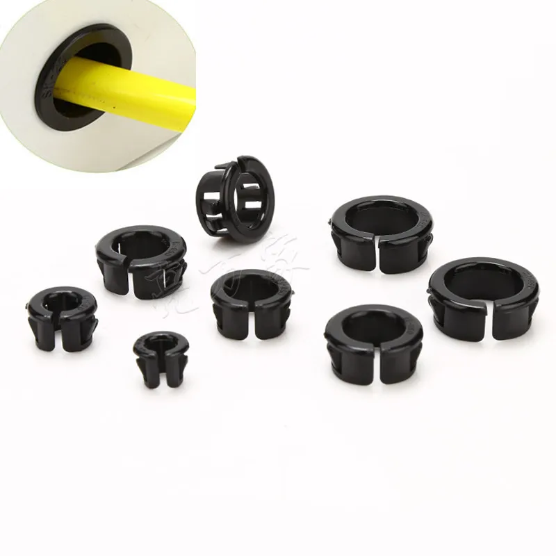 

10pcs Plastic vent hole cover wire grommet gasket snap-on Electric box inlet outlet o Seal ring Dust plug cable fixed protector