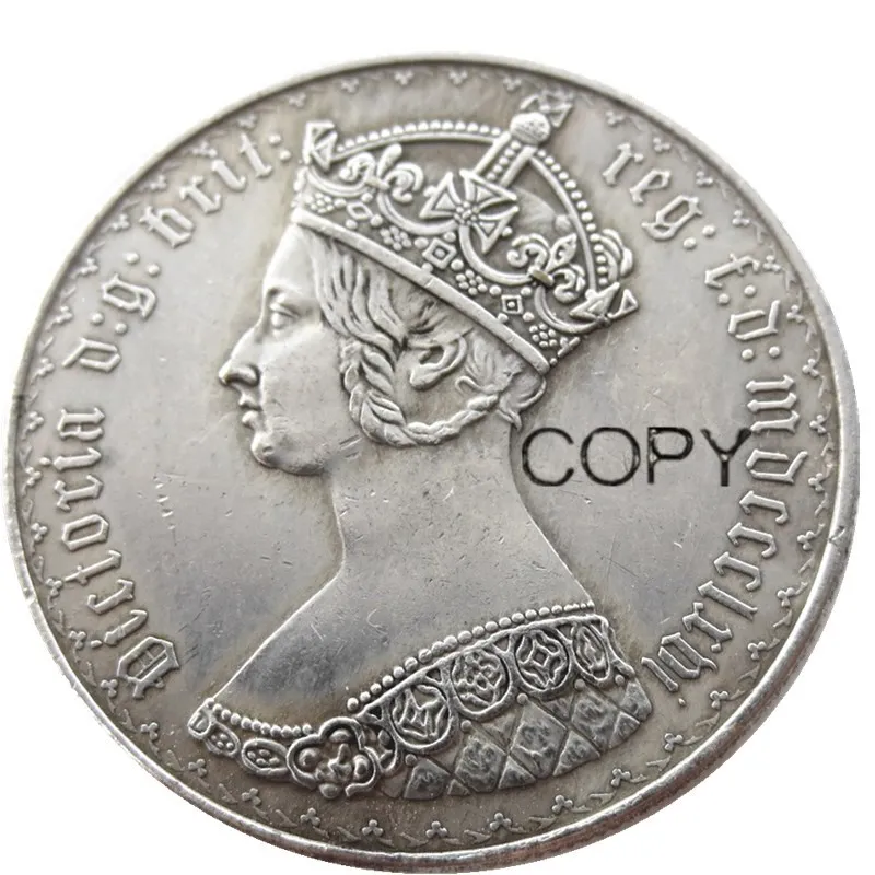 Великобритания Виктория (1852-1881) 8 шт. даты для выбора 1 Флорин Посеребренная копия