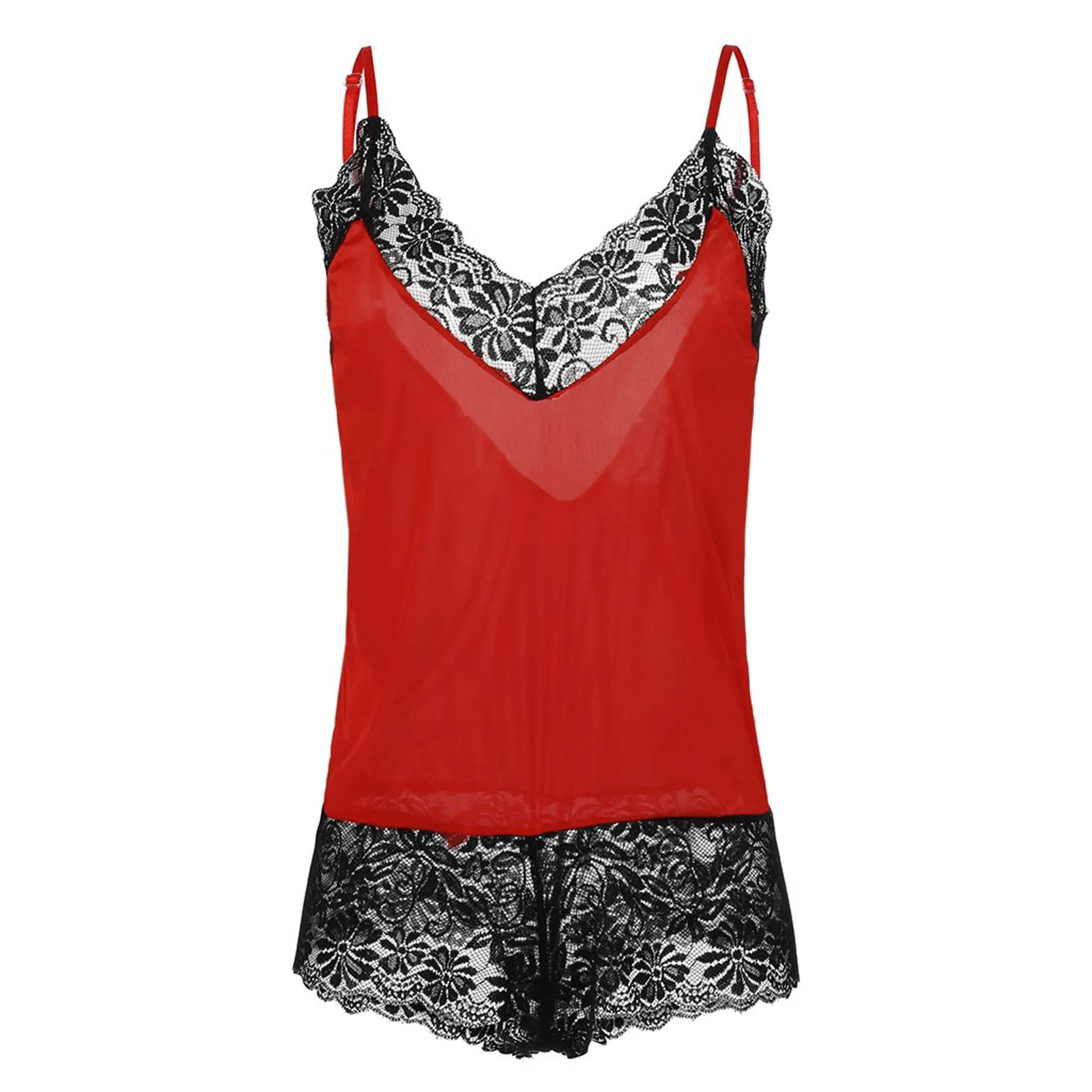 Женское боди с V-образным вырезом кружевное сексуальное нижнее белье прозрачные