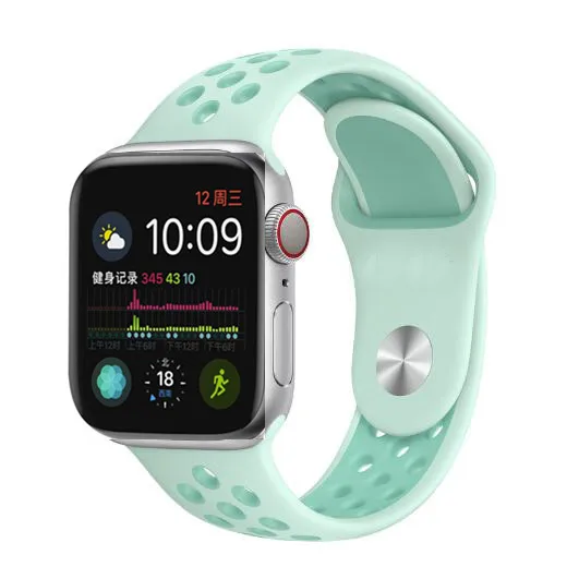 Мягкий силиконовый спортивный ремешок для apple watch ремешок 40 мм 44 мм браслет для iwatch 5 4 3 2 1 дышащий ремешок для часов 42 мм 38 мм