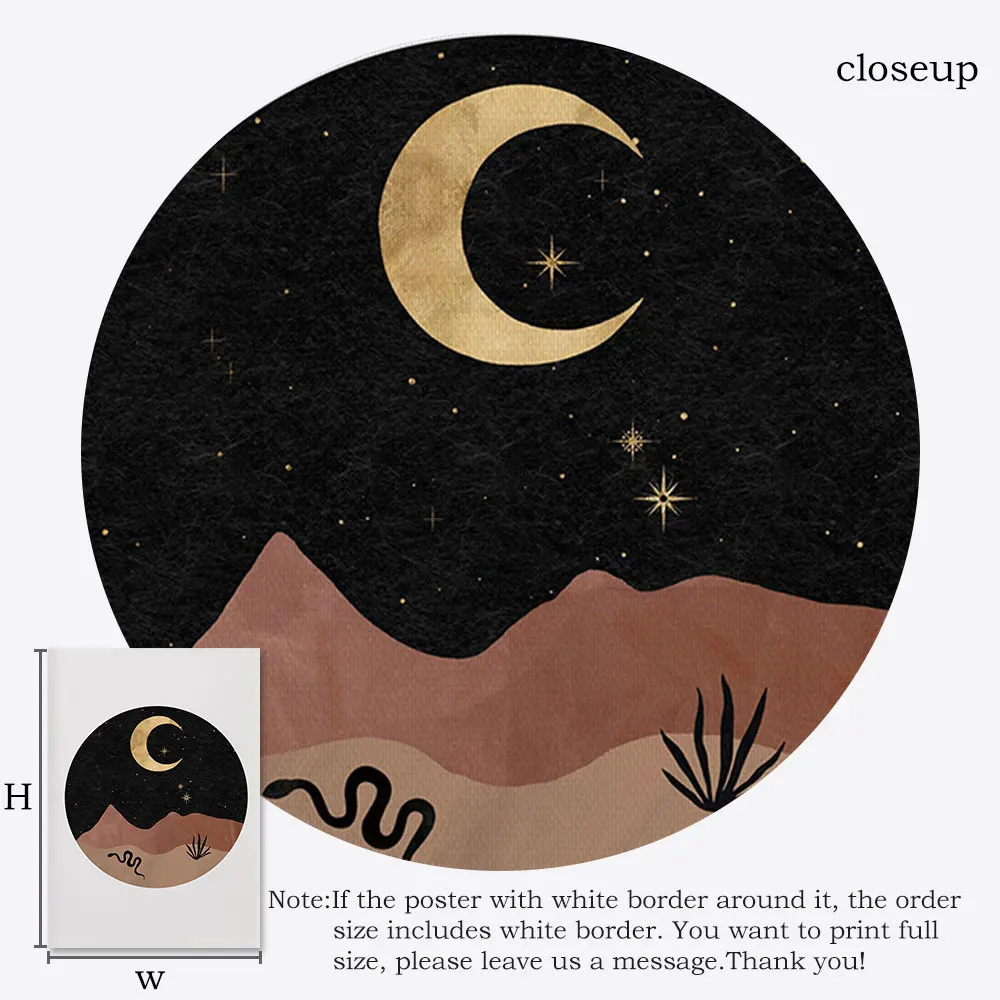 Постер в стиле бохо День Ночь абстрактная Арка Художественная печать Солнце Луна