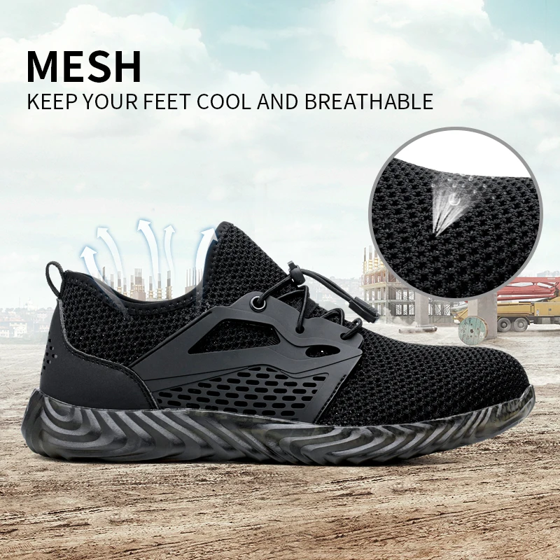 DYKHMILY Рабочая безопасная обувь для мужчин и женщин со стальным носком устойчивые